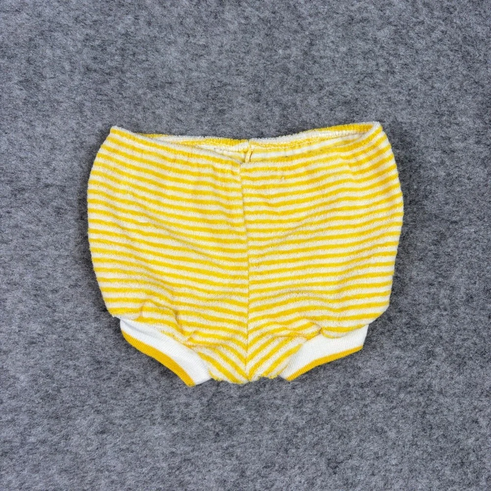 Health-tex Bloomers Unisex 3 Months Yellow White Striped Terry Cloth Vintage 80s